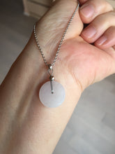 Load image into Gallery viewer, 14.8mm Type A 100% Natural icy watery light purple/yellow/white /green Jadeite Jade Safety Guardian Button Pendant group AX161
