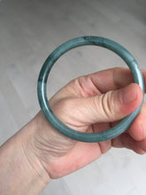 Load image into Gallery viewer, 59.2mm Certified Type A 100% Natural dark green/blue/gray/black slim round cut Guatemala Jadeite bangle GL36-18-3811
