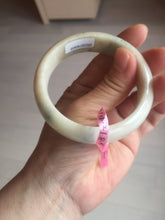 Load image into Gallery viewer, 55mm Certified 100% natural beige/green chubby jadeite jade bangle G70-0469
