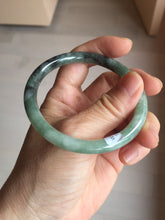 Load image into Gallery viewer, 56mm Certified Type A 100% Natural watermelon rind &amp; Smoky Black-Gray(WuJi) Jadeite round cut Jadeite bangle AZ181-0513
