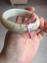 Load image into Gallery viewer, 55mm Certified 100% natural beige/green chubby jadeite jade bangle G70-0469

