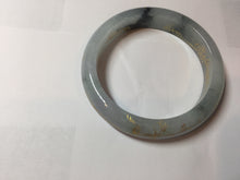 Load image into Gallery viewer, 54mm 100% Natural type A icy watery green white carved flowers and golden-painted Jadeite Jade bangle PB285
