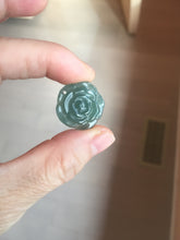 Load image into Gallery viewer, 100% Natural type A icy watery blue green gray Guatemala jadeite Rose Pendant group BP181

