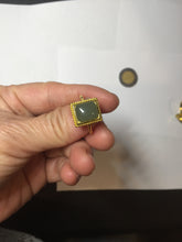 Load image into Gallery viewer, 100% Natural dark green/beige pale pink nephrite Jade ring (adjustable size) HN117
