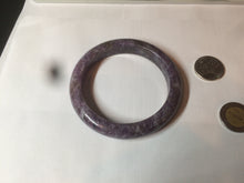 Load image into Gallery viewer, 60mm 100% natural purple/dark blue/brown/white purple mica + Tourmaline bangle SY34
