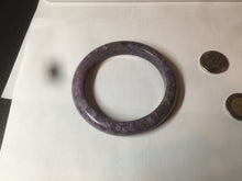 Load image into Gallery viewer, 60mm 100% natural purple/dark blue/brown/white purple mica + Tourmaline bangle SY34
