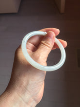 Load image into Gallery viewer, 55mm Certified Type A 100% Natural icy watery green white slim round cut Jadeite bangle PF66-04445
