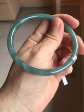 Load image into Gallery viewer, 62mm Certified Type A 100% Natural light green/blue/gray Guatemala slim round cut Jadeite bangle BP219-3808
