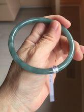 Load image into Gallery viewer, 62mm Certified Type A 100% Natural light green/blue/gray Guatemala slim round cut Jadeite bangle BP219-3808
