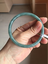 Load image into Gallery viewer, 62mm Certified Type A 100% Natural light green/blue/gray Guatemala slim round cut Jadeite bangle BP219-3808
