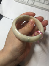 Load image into Gallery viewer, 55mm Certified 100% natural beige/green chubby jadeite jade bangle G70-0469
