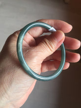Load image into Gallery viewer, 55mm Certified Type A 100% Natural dark green/blue/gray Guatemala slim round cut Jadeite bangle PE60-7065
