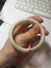 Load image into Gallery viewer, 55mm Certified 100% natural beige/green chubby jadeite jade bangle G70-0469
