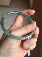 Load image into Gallery viewer, 61.5mm Certified Type A 100% Natural light green/blue/gray Guatemala slim round cut Jadeite bangle BP218-3809
