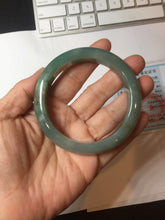 Load image into Gallery viewer, 56.8mm Certified 100% natural Type A oily dark green/ gray (老油青) jadeite jade bangle PB286-0548
