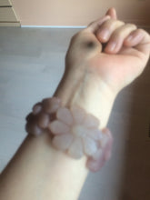 Load image into Gallery viewer, 54mm 100% natural light red/purple/white Quartzite (Shetaicui jade) carved galsang flower(格桑花) bangle XY96
