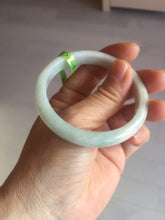Load image into Gallery viewer, 53.4mm 100% natural Type A green/white jadeite jade bangle G73
