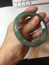 Load image into Gallery viewer, 56.8mm Certified 100% natural Type A oily dark green/ gray (老油青) jadeite jade bangle PB286-0548
