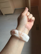 Load image into Gallery viewer, 51mm 100% natural pink red brown carved Phoenix and Peony (凤穿牡丹)  Quartzite (Shetaicui jade) bangle SY126
