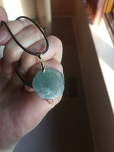Load image into Gallery viewer, 100% Natural type A icy watery blue green gray Guatemala jadeite Rose Pendant group BP181
