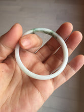 Load image into Gallery viewer, 50.2mm Certified Type A 100% Natural white with floating flowers/purple Jadeite Jade bangle BL92-4677
