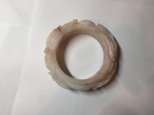 Load image into Gallery viewer, 51mm 100% natural pink red brown carved Phoenix and Peony (凤穿牡丹)  Quartzite (Shetaicui jade) bangle SY126
