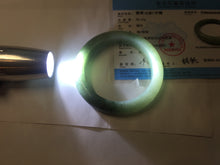 Load image into Gallery viewer, 55.5mm certified type A 100% Natural light green dark green gray(淡油青) jadeite jade bangle BS151-0495
