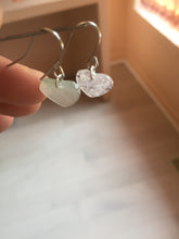 Load image into Gallery viewer, 100% Natural type A light green white heart jadeite Jade beads earring group BP56 (add-on item, not for sale individually)
