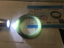 Load image into Gallery viewer, 55.5mm certified type A 100% Natural light green dark green gray(淡油青) jadeite jade bangle BS151-0495
