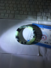 Load image into Gallery viewer, 58mm 100% Natural type A icy watery green dark carved flowers golden-painted round cut Jadeite Jade bangle PH76-5856
