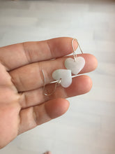 Load image into Gallery viewer, 100% Natural type A light green white heart jadeite Jade beads earring group BP56 (add-on item, not for sale individually)
