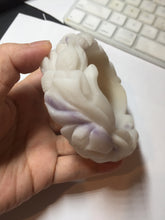 Load image into Gallery viewer, 55.5mm 100% natural pink red brown beige carved Goldern fish and lotus (金玉满堂)  Quartzite (Shetaicui jade) bangle SY127
