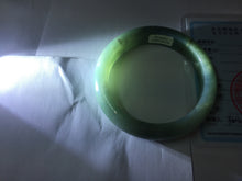 Load image into Gallery viewer, 56.8mm Certified 100% natural Type A oily dark green/ gray (老油青) jadeite jade bangle PB286-0548
