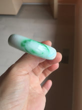 Load image into Gallery viewer, 46.7mm certified Type A 100% Natural sunny green/brown/white(白底青) kids Jadeite Jade bangle/scarf buckle PJ67-0098
