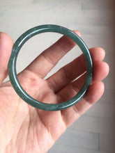 Load image into Gallery viewer, 57mm Certified Type A 100% Natural dark green/blue/gray with Guatemala slim round cut Jadeite bangle PE57-7064
