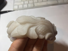 Load image into Gallery viewer, 55.5mm 100% natural pink red brown beige carved Goldern fish and lotus (金玉满堂)  Quartzite (Shetaicui jade) bangle SY127
