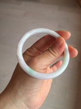 Load image into Gallery viewer, 55mm certified 100% natural white sunny green purple slim round cut jadeite jade bangle BL91-4675
