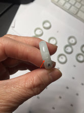 Load image into Gallery viewer, Size 6 1/2-9 100% natural type A white light green broad jadeite jade band ring PA253
