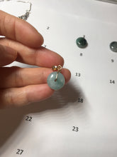 Load image into Gallery viewer, 11-13.7mm Type A 100% Natural dark green gray(油青) Abacus-Bead Peace and Safety Guardian Donuts Buckle jadeite Pendant group PA206(add on item)
