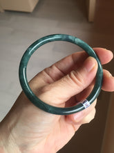Load image into Gallery viewer, 58.8mm Certified Type A 100% Natural light green/blue/gray Guatemala slim round cut Jadeite bangle BP212-1033
