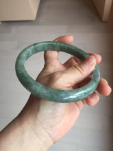 Load image into Gallery viewer, 75.8mm certified Type A 100% Naturaloily dark green gray(油青) purple plus size Jadeite Jade bangle AZ179-1028

