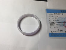 Load image into Gallery viewer, 52.1mm Certified 100% Natural icy white/gray slim round cut nephrite jade bangle PF54-0425
