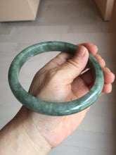 Load image into Gallery viewer, 75.8mm certified Type A 100% Naturaloily dark green gray(油青) purple plus size Jadeite Jade bangle AZ179-1028

