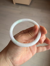 Load image into Gallery viewer, 55mm certified 100% natural white sunny green purple slim round cut jadeite jade bangle BL91-4675
