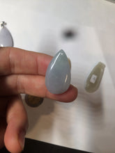 Load image into Gallery viewer, 100% natural icy watery green purple white yellow type A jadeite jade water drop/blessed melon/bamboo pendant necklace group BG45
