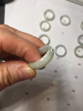 Load image into Gallery viewer, Size 6 1/2-9 100% natural type A white light green broad jadeite jade band ring PA253
