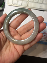 Load image into Gallery viewer, 55.3mm certified type A 100% Natural light green dark green gray(淡油青) black jadeite jade bangle BS152-0491
