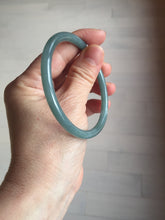 Load image into Gallery viewer, 58mm Certified Type A 100% Natural dark green/blue/gray with Guatemala slim round cut Jadeite bangle PE55-7024

