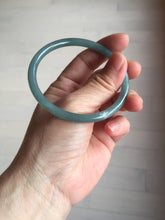 Load image into Gallery viewer, 58mm Certified Type A 100% Natural dark green/blue/gray with Guatemala slim round cut Jadeite bangle PE55-7024
