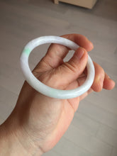 Load image into Gallery viewer, 55mm certified 100% natural white sunny green purple slim round cut jadeite jade bangle BL91-4675
